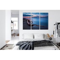 Mehrteiliges Bild Die Meereslandschaft Zur Abendzeit