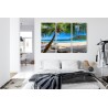 Mehrteiliges Bild Tropischer Strand Mit 3D-Palme