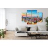 Mehrteiliges Bild Bunter Himmel Und Berlin-Panorama