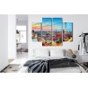 Mehrteiliges Bild Bunter Himmel Und Berlin-Panorama