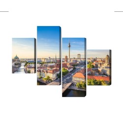 Mehrteiliges Bild Die Spree Und Ein Panoramablick Auf Berlin