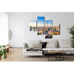 Mehrteiliges Bild Die Spree Und Ein Panoramablick Auf Berlin