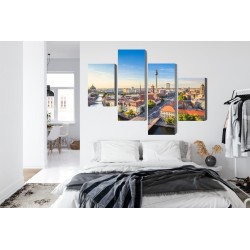 Mehrteiliges Bild Die Spree Und Ein Panoramablick Auf Berlin