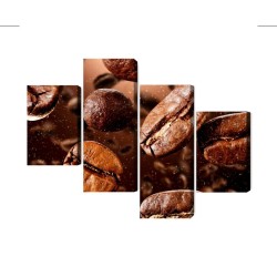 Mehrteiliges Bild Braune Kaffeebohnen