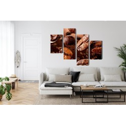 Mehrteiliges Bild Braune Kaffeebohnen