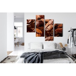 Mehrteiliges Bild Braune Kaffeebohnen
