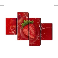 Mehrteiliges Bild Saftige Erdbeere