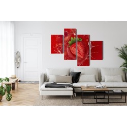 Mehrteiliges Bild Saftige Erdbeere
