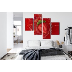 Mehrteiliges Bild Saftige Erdbeere