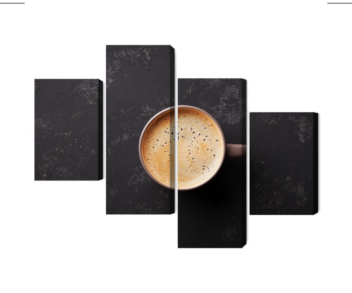 Mehrteiliges Bild Eine Tasse Frischen Kaffee