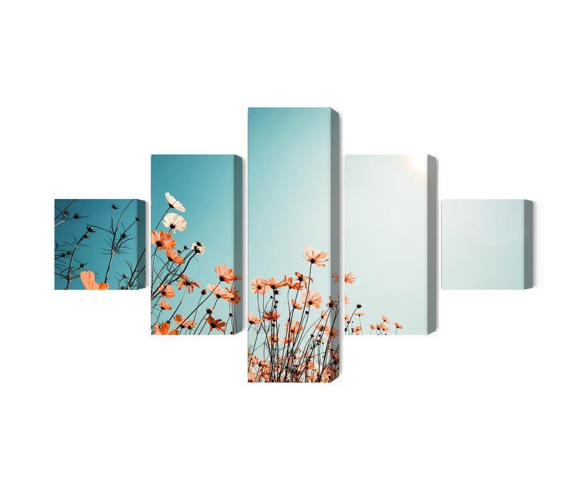 Mehrteiliges Bild Feldblumen In Der Sonne