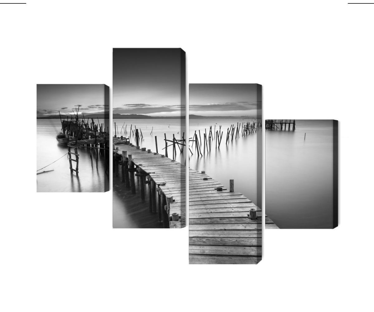 Mehrteiliges Bild Ein Verfallener Pier