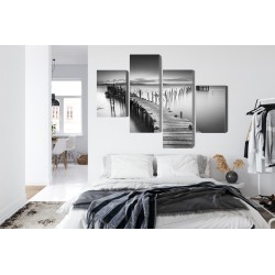 Mehrteiliges Bild Ein Verfallener Pier