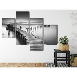 Mehrteiliges Bild Ein Verfallener Pier