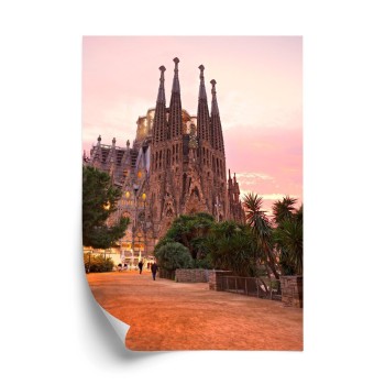 Poster La Sagrada Familia Bei Sonnenuntergang