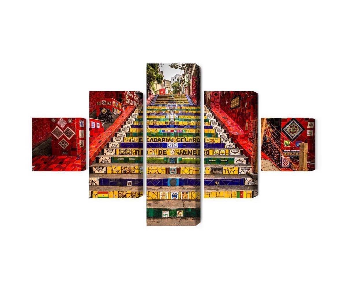 Mehrteiliges Bild Selaron-Treppe Im Historischen Zentrum Von Rio De Janeiro