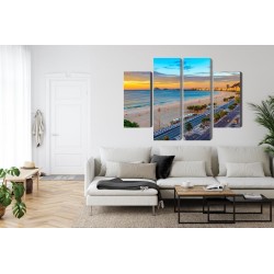 Mehrteiliges Bild Sonnenaufgangsansicht Von Copacabana-Strand Und Avenida