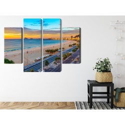 Mehrteiliges Bild Sonnenaufgangsansicht Von Copacabana-Strand Und Avenida