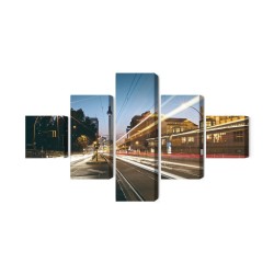 Mehrteiliges Bild Panoramablick Auf Die Straßen Von Berlin