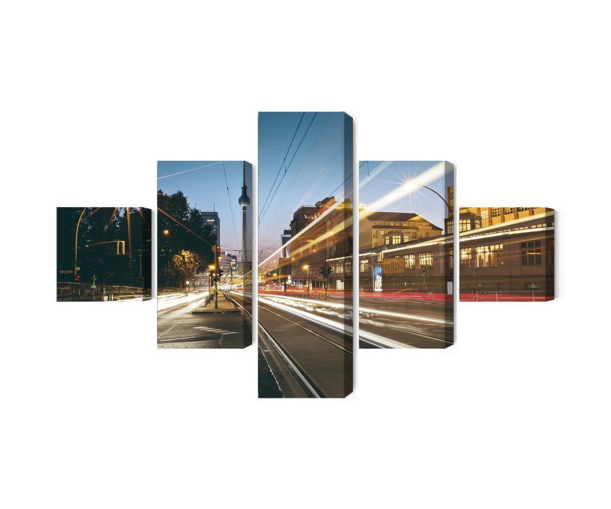 Mehrteiliges Bild Panoramablick Auf Die Straßen Von Berlin