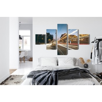 Mehrteiliges Bild Panoramablick Auf Die Straßen Von Berlin