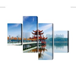 Mehrteiliges Bild Die Berühmte Touristenattraktion Von Kaohsiung
