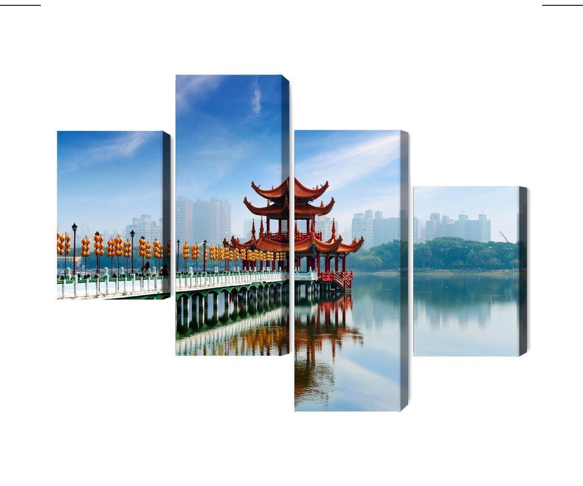 Mehrteiliges Bild Die Berühmte Touristenattraktion Von Kaohsiung