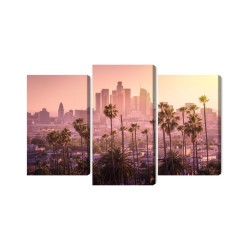 Mehrteiliges Bild Innenstadt Von Los Angeles Bei Sonnenuntergang