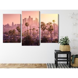 Mehrteiliges Bild Innenstadt Von Los Angeles Bei Sonnenuntergang