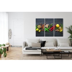 Mehrteiliges Bild Frische Aromatische Gewürze