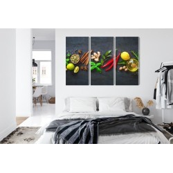 Mehrteiliges Bild Frische Aromatische Gewürze