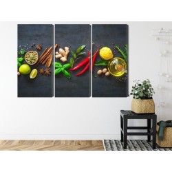 Mehrteiliges Bild Frische Aromatische Gewürze