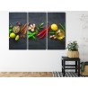 Mehrteiliges Bild Frische Aromatische Gewürze
