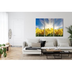Mehrteiliges Bild 3D Narzissenfeld