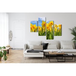 Mehrteiliges Bild Narzissenfeld 3D