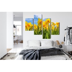 Mehrteiliges Bild Narzissenfeld 3D