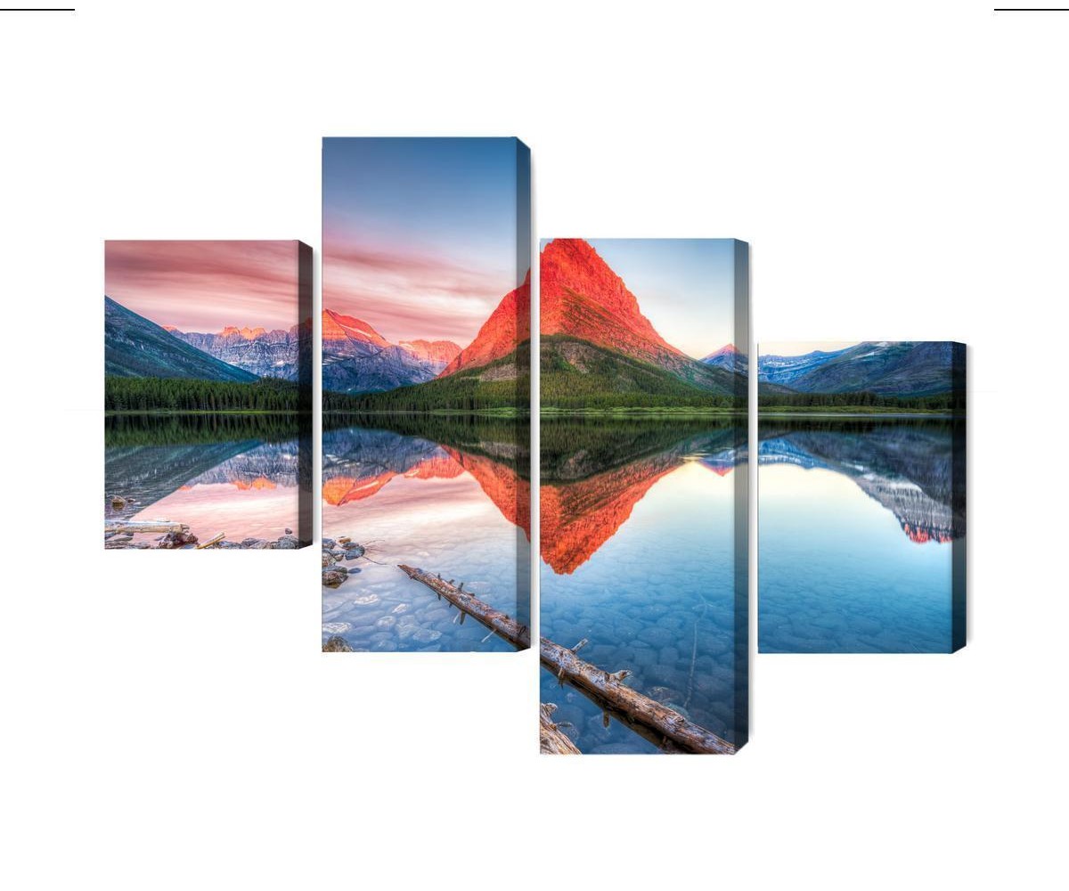 Mehrteiliges Bild Swiftcurrent Lake In Den Usa