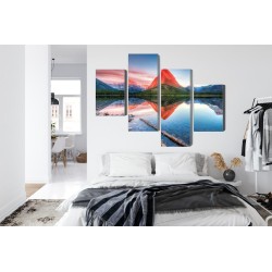 Mehrteiliges Bild Swiftcurrent Lake In Den Usa