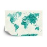 Fototapete Aquarell Weltkarte Grün