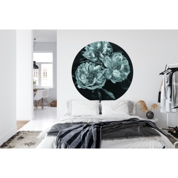 Fototapete Rund Dunkle Blumen