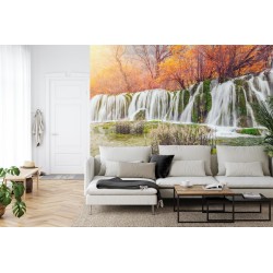 Fototapete Herbst Wasserfall