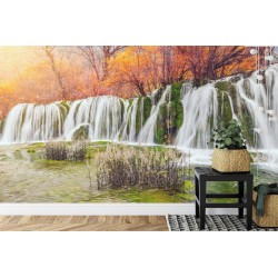 Fototapete Herbst Wasserfall