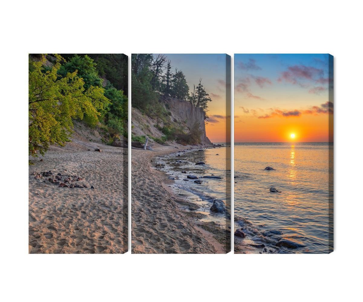Mehrteiliges Bild Sonnenuntergang An Der Ostsee In Gdynia
