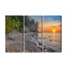 Mehrteiliges Bild Sonnenuntergang An Der Ostsee In Gdynia