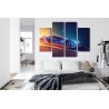 Mehrteiliges Bild 3D Futuristischer Sportwagen