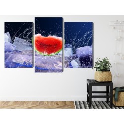 Mehrteiliges Bild Wassermelone Auf Eis