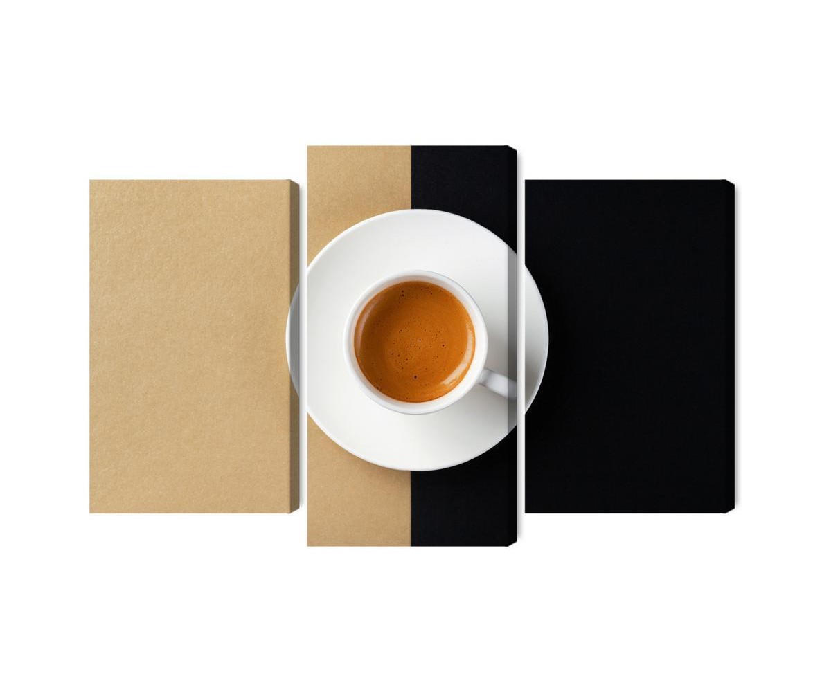 Mehrteiliges Bild Eine Tasse Italienischen Kaffee