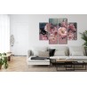 Mehrteiliges Bild Blumenstrauß Und Ein Schmetterling