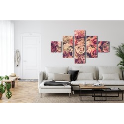 Mehrteiliges Bild Zarte Bunte 3D-Blumen