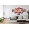 Mehrteiliges Bild Zarte Bunte 3D-Blumen